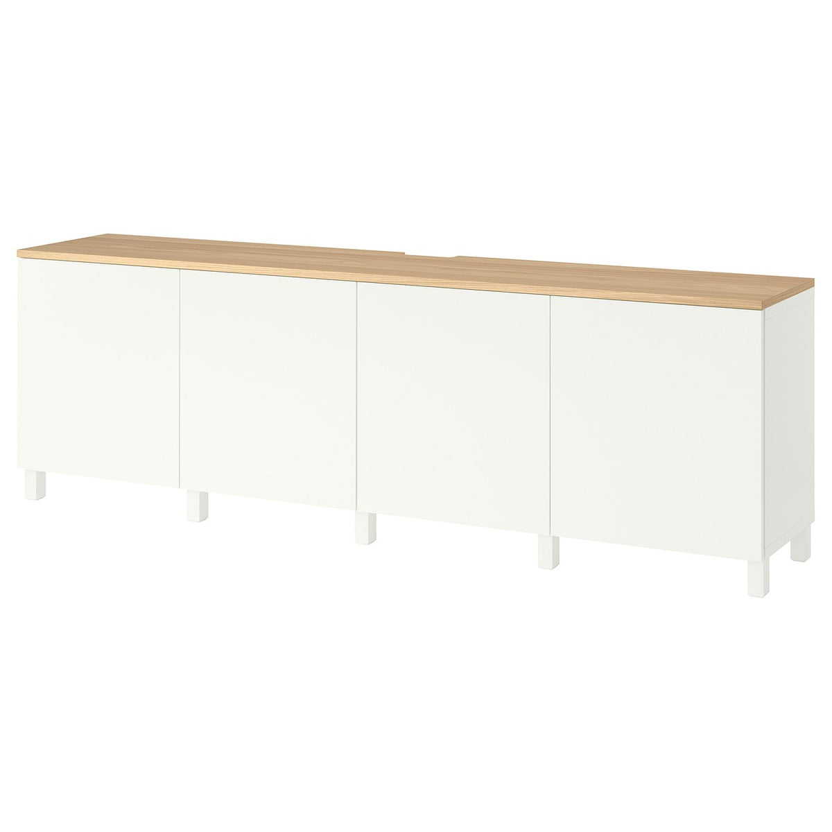 BESTÅ TV bench with doors, white/Lappviken/Stubbarp white, 240x42x76 cm