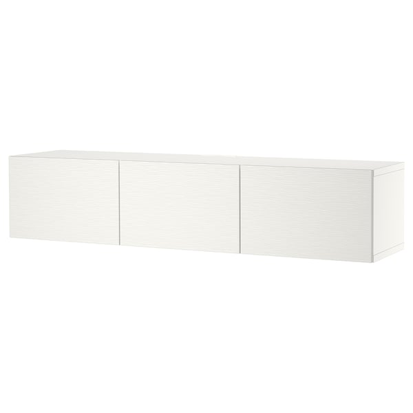 BESTÅ - BESTÅ TV bench with doors, white/Laxviken white, 180x42x38 cm