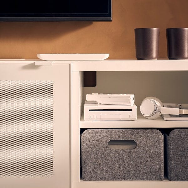 Ikea BESTÅ - TV bench with doors, white/Mörtviken white, 180x42x38 cm
