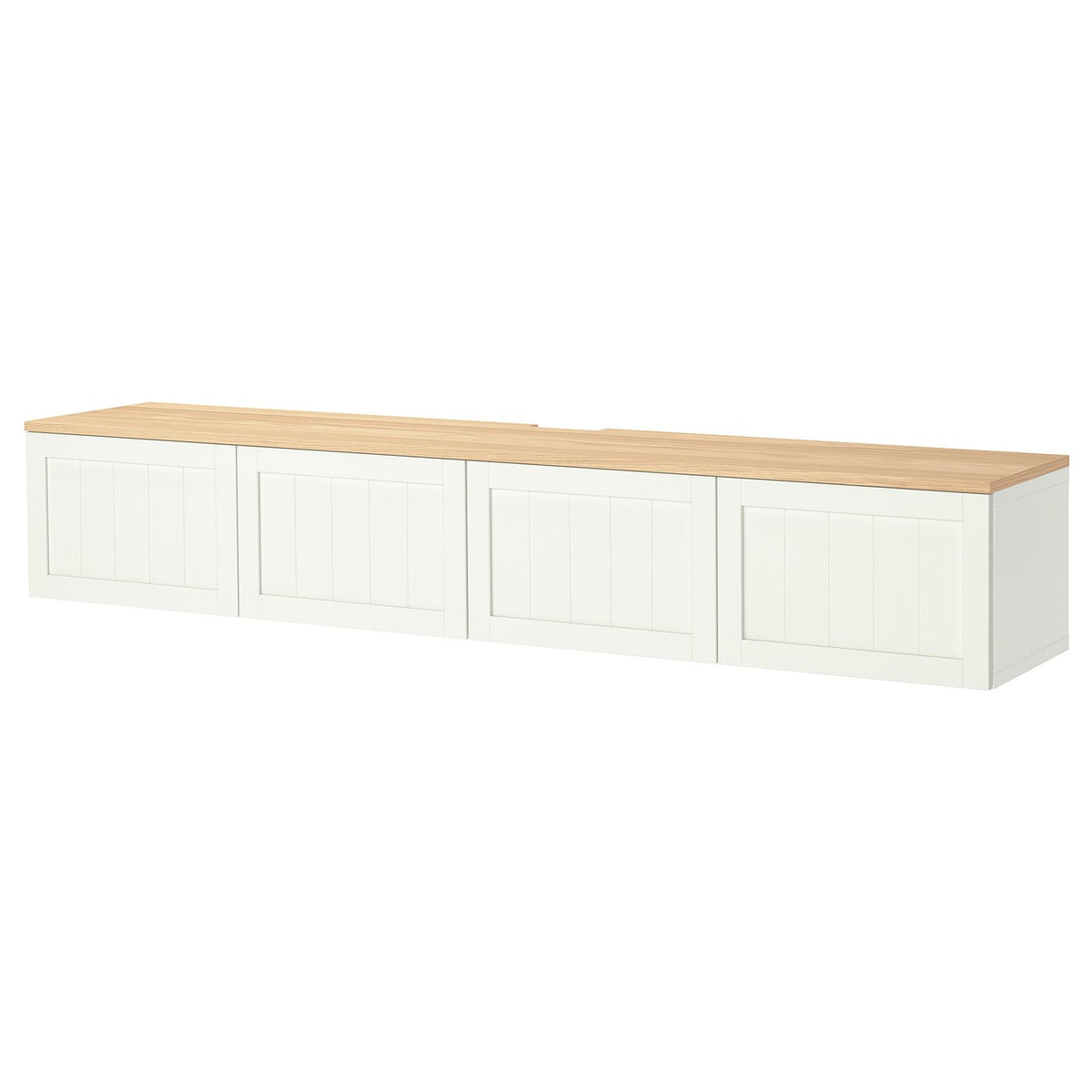 BESTÅ TV bench with doors, white/Pipmakare white, 240x42x40 cm