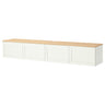 BESTÅ TV bench with doors, white/Pipmakare white, 240x42x40 cm