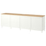 BESTÅ TV bench with doors, white/Pipmakare white, 240x42x76 cm
