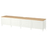 BESTÅ TV bench with doors, white/Pipmakare white, 240x42x50 cm