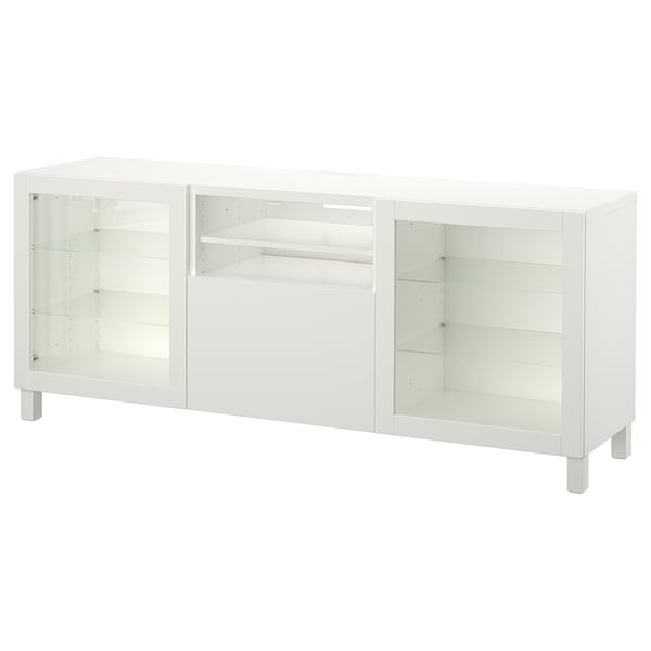 BESTÅ - BESTÅ TV bench with doors and drawers, white/Lappviken/Stubbarp Sindvik, 180x42x74 cm