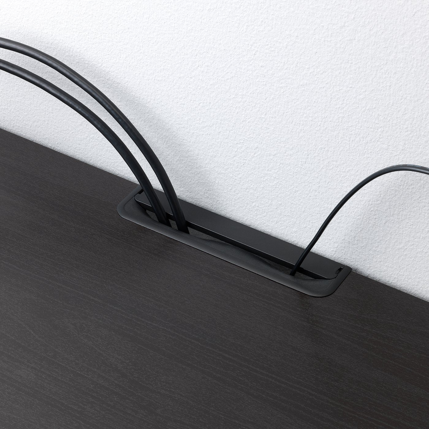 BESTÅ TV bench with doors, black-brown Björköviken/oak veneer, 180x42x38 cm