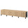 BESTÅ TV bench with doors, black-brown/Björköviken/Stubbarp oak veneer, 240x42x50 cm