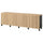 BESTÅ TV bench with doors, black-brown/Björköviken/Stubbarp oak veneer, 240x42x76 cm