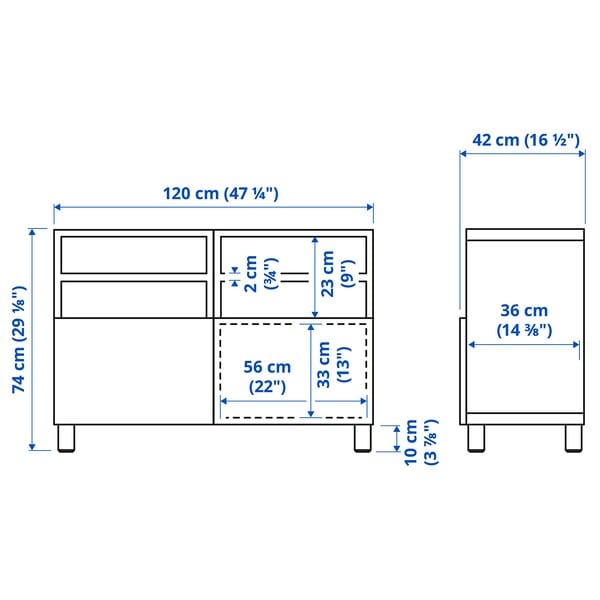 BESTÅ TV cabinet with doors - brown-black/Hanviken/Stubbarp brown-black 120x42x74 cm ,