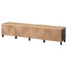 BESTÅ TV bench with doors, black-brown/Hedeviken/Stubbarp oak veneer, 240x42x50 cm