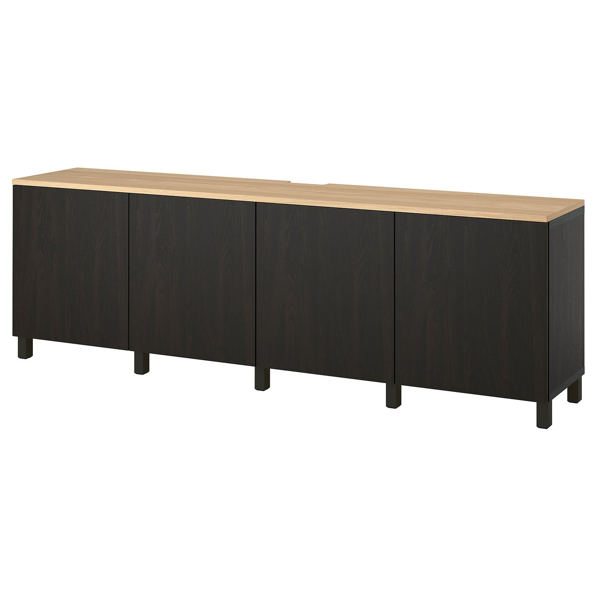 BESTÅ TV bench with doors, black-brown/Lappviken/Stubbarp black-brown, 240x42x76 cm