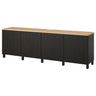 BESTÅ TV bench with doors, black-brown/Lappviken/Stubbarp black-brown, 240x42x76 cm