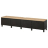 BESTÅ TV bench with doors, black-brown/Lappviken/Stubbarp black-brown, 240x42x50 cm