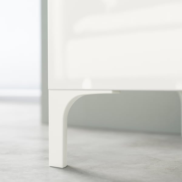 BESTÅ TV bench with drawers, white/Selsviken high-gloss/white, 120x42x48 cm
