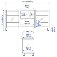 BESTÅ - TV bench with drawers, white Sindvik/Lappviken dark grey, 180x42x74 cm