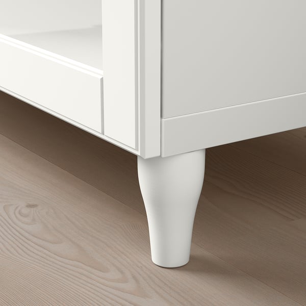 BESTÅ - BESTÅ TV bench with drawers, white/Smeviken/Kabbarp white clear glass, 180x42x74 cm