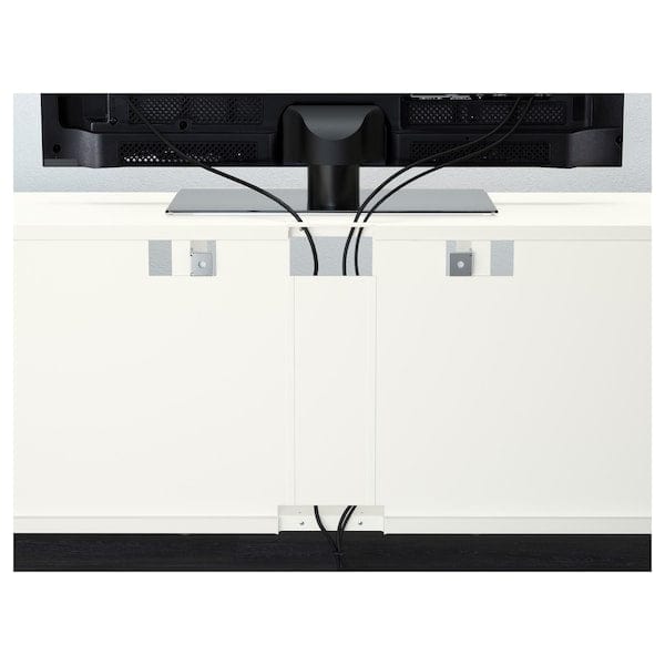 Ikea BESTÅ - TV bench with drawers, white/Sutterviken/Kabbarp white clear glass, 180x42x74 cm