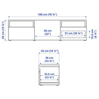 BESTÅ - TV bench with drawers and door, white/Lappviken dark grey, 180x42x39 cm