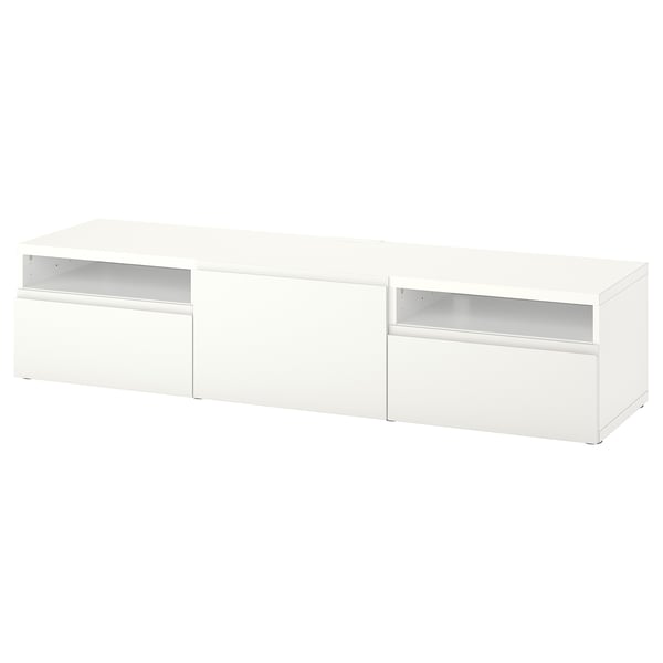 BESTÅ - BESTÅ TV bench with drawers and door, white/Västerviken white, 180x42x39 cm