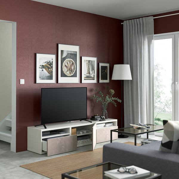BESTÅ - TV cabinet with drawers and door ,