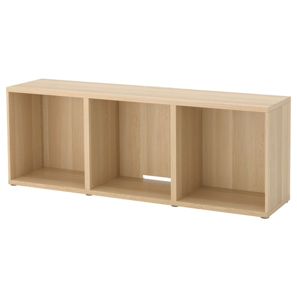 BESTÅ TV bench, white stained oak effect, 180x40x64 cm