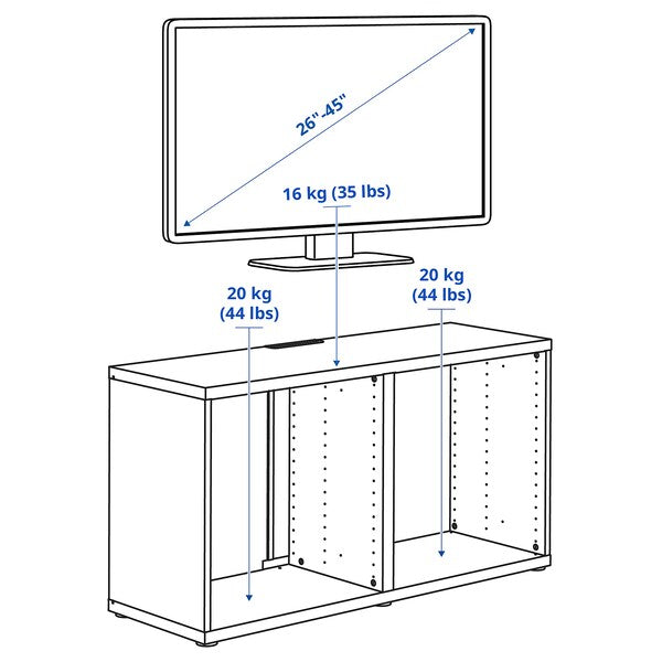 BESTÅ TV bench, white stained oak effect, 120x40x64 cm