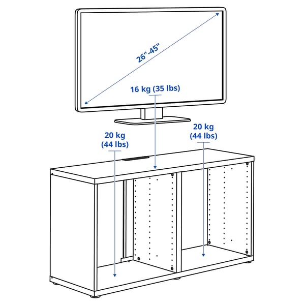 BESTÅ TV bench, white stained oak effect, 120x40x64 cm