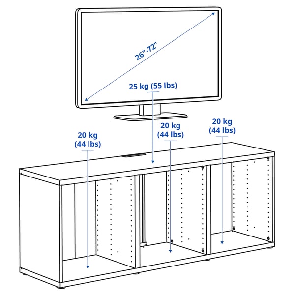 BESTÅ TV bench, white stained oak effect, 180x40x64 cm