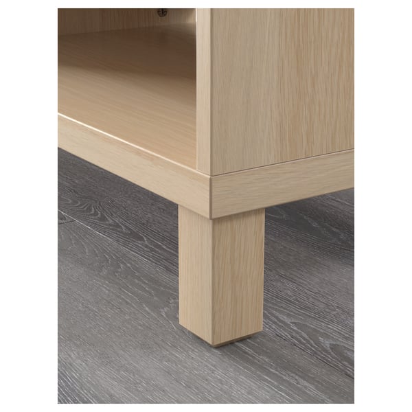 BESTÅ - BESTÅ TV bench, white stained oak effect, 120x40x48 cm