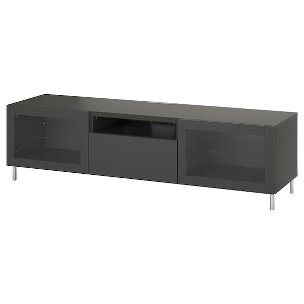 Ikea BESTÅ - TV bench, dark grey Lappviken/Sindvik dark grey, 180x42x48 cm