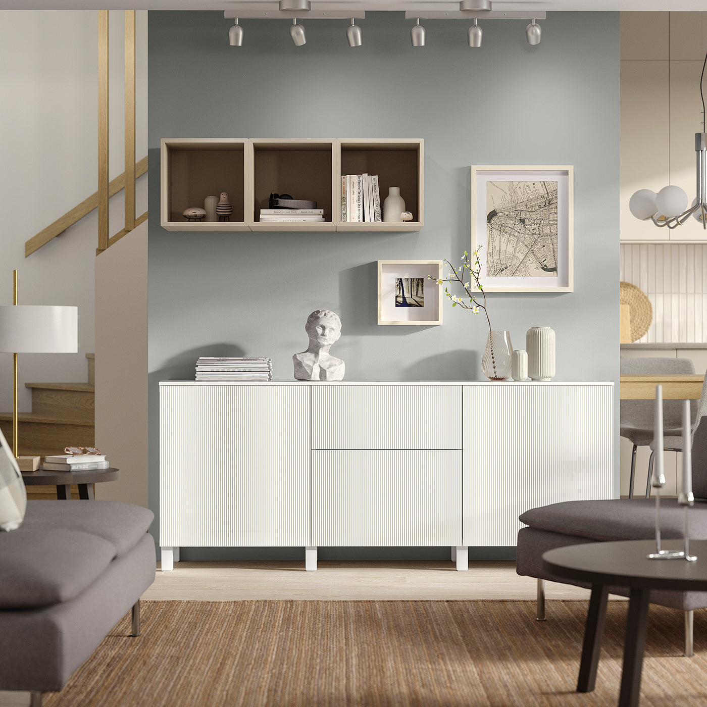 BESTÅ storage combination with drawers, white/Förvaltare white, 180x42x75 cm