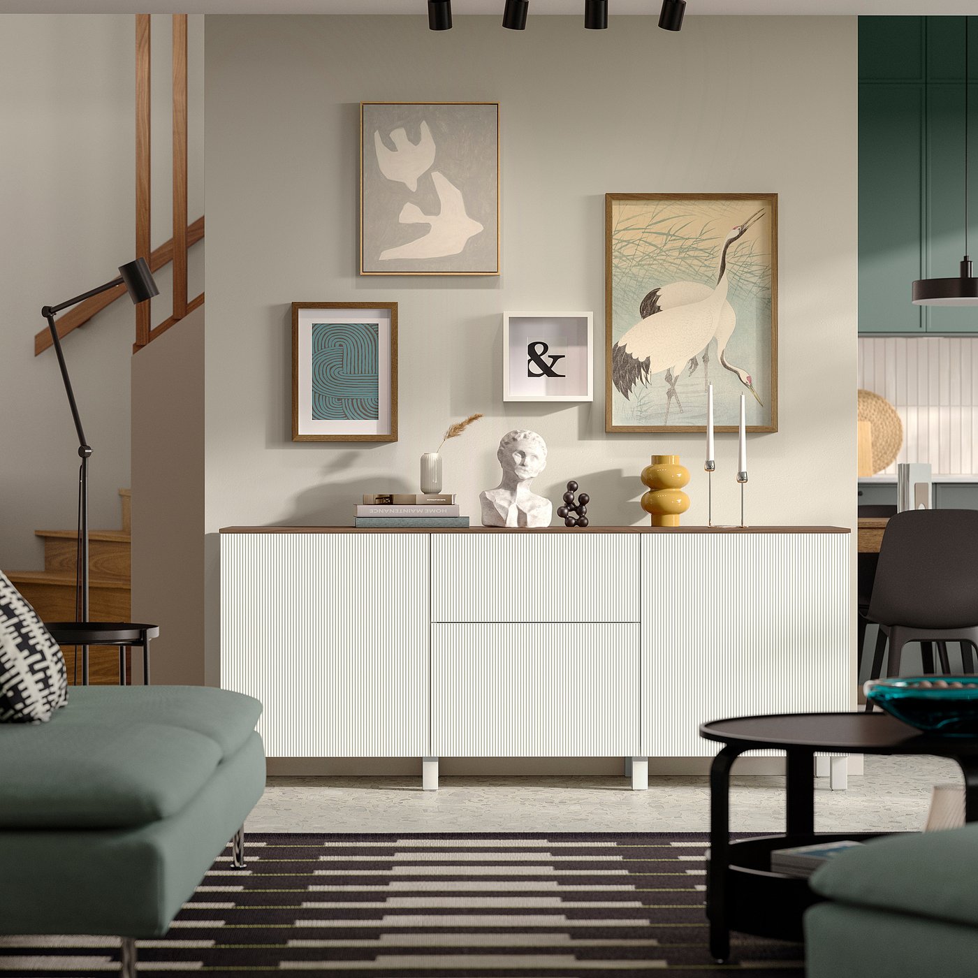 BESTÅ storage combination with drawers, white/Förvaltare white, 180x42x75 cm