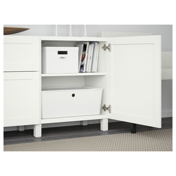 BESTÅ storage combination with drawers, white/Hanviken/Stubbarp white, 180x42x74 cm