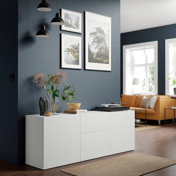 BESTÅ - Storage combination with drawers, white/Lappviken white, 180x42x65 cm