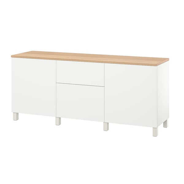 BESTÅ - BESTÅ Storage combination with drawers, white/Lappviken/Stubbarp white, 180x42x76 cm