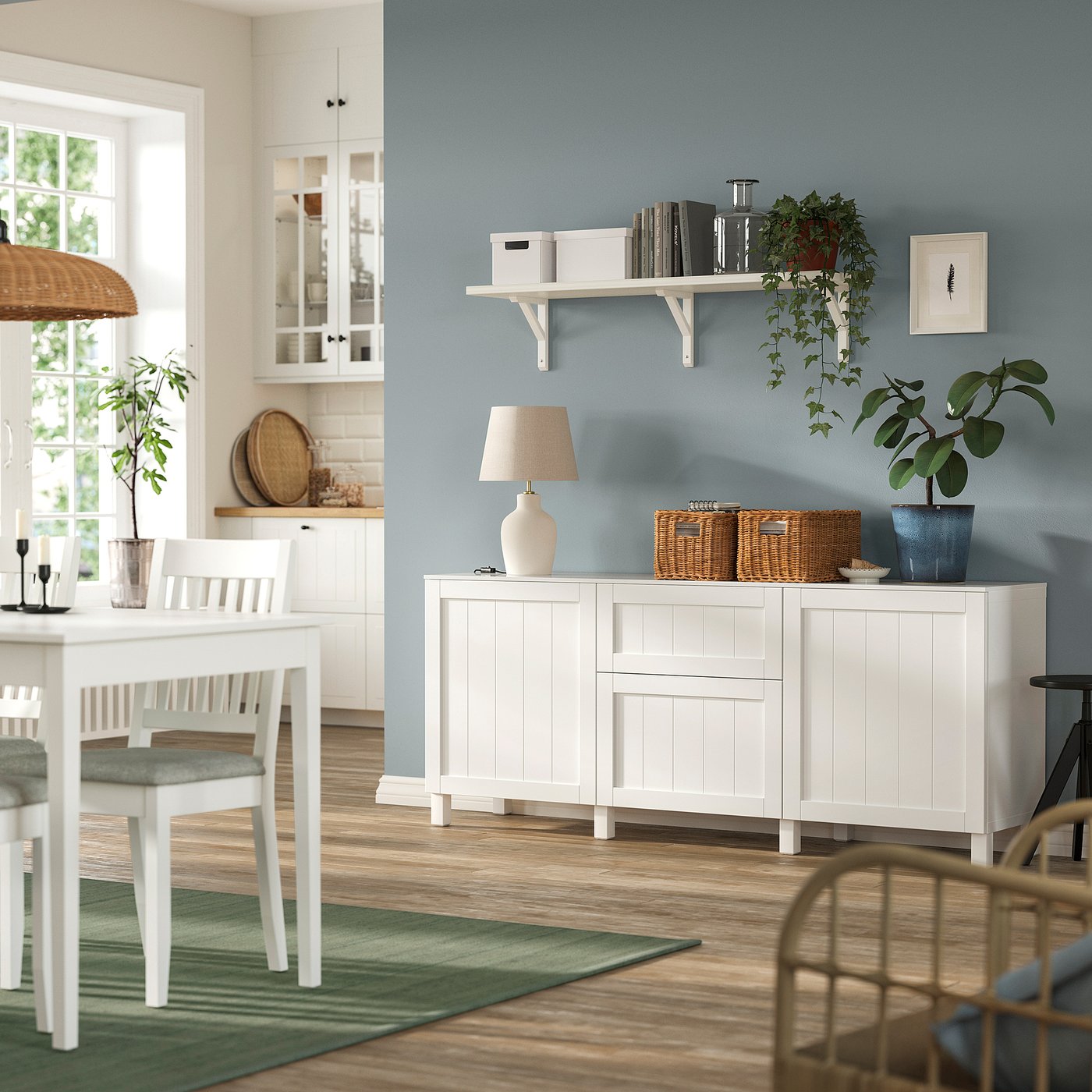 BESTÅ storage combination with drawers, white/Pipmakare white, 180x42x75 cm
