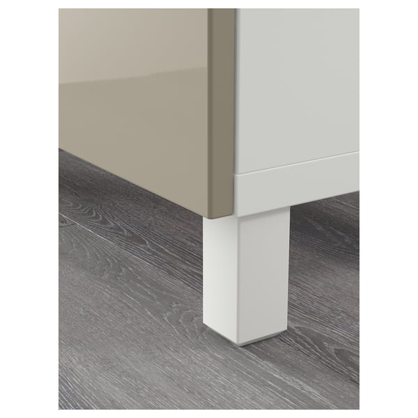 BESTÅ storage combination with drawers, white/Selsviken/Stubbarp high-gloss/beige, 180x42x74 cm