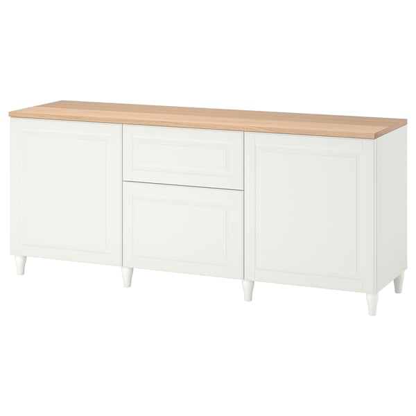 BESTÅ storage combination with drawers, white/Smeviken/Kabbarp white, 180x42x76 cm