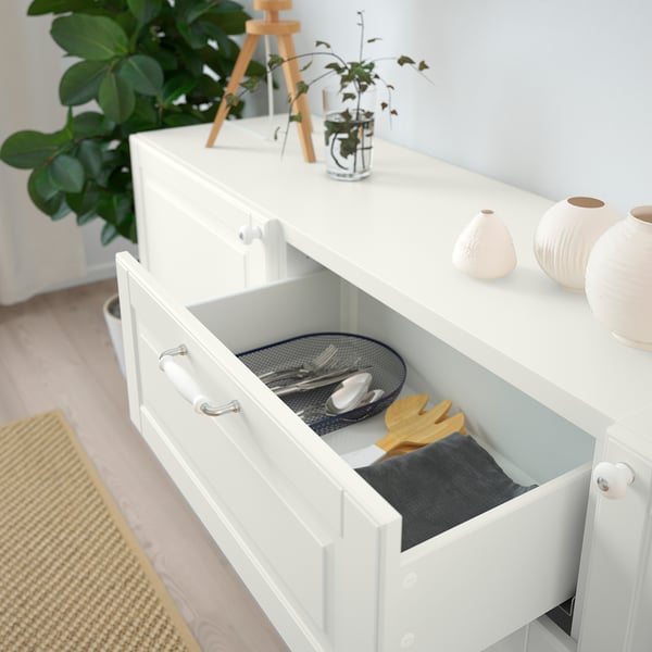 BESTÅ storage combination with drawers, white/Smeviken/Kabbarp white, 180x42x74 cm