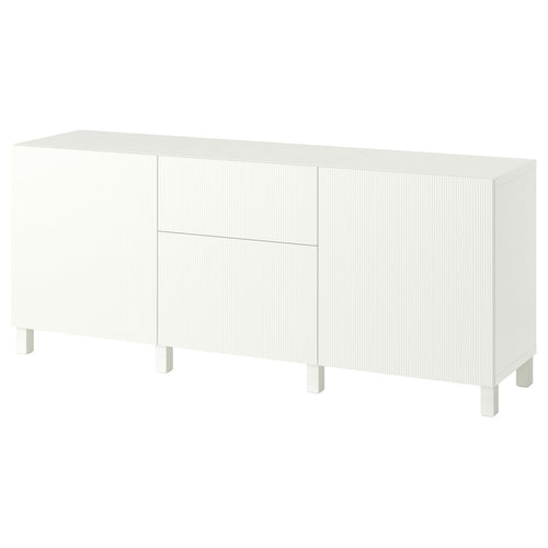 BESTÅ storage combination with drawers, Förvaltare white/Stubbarp white, 51x74x32.5 cm