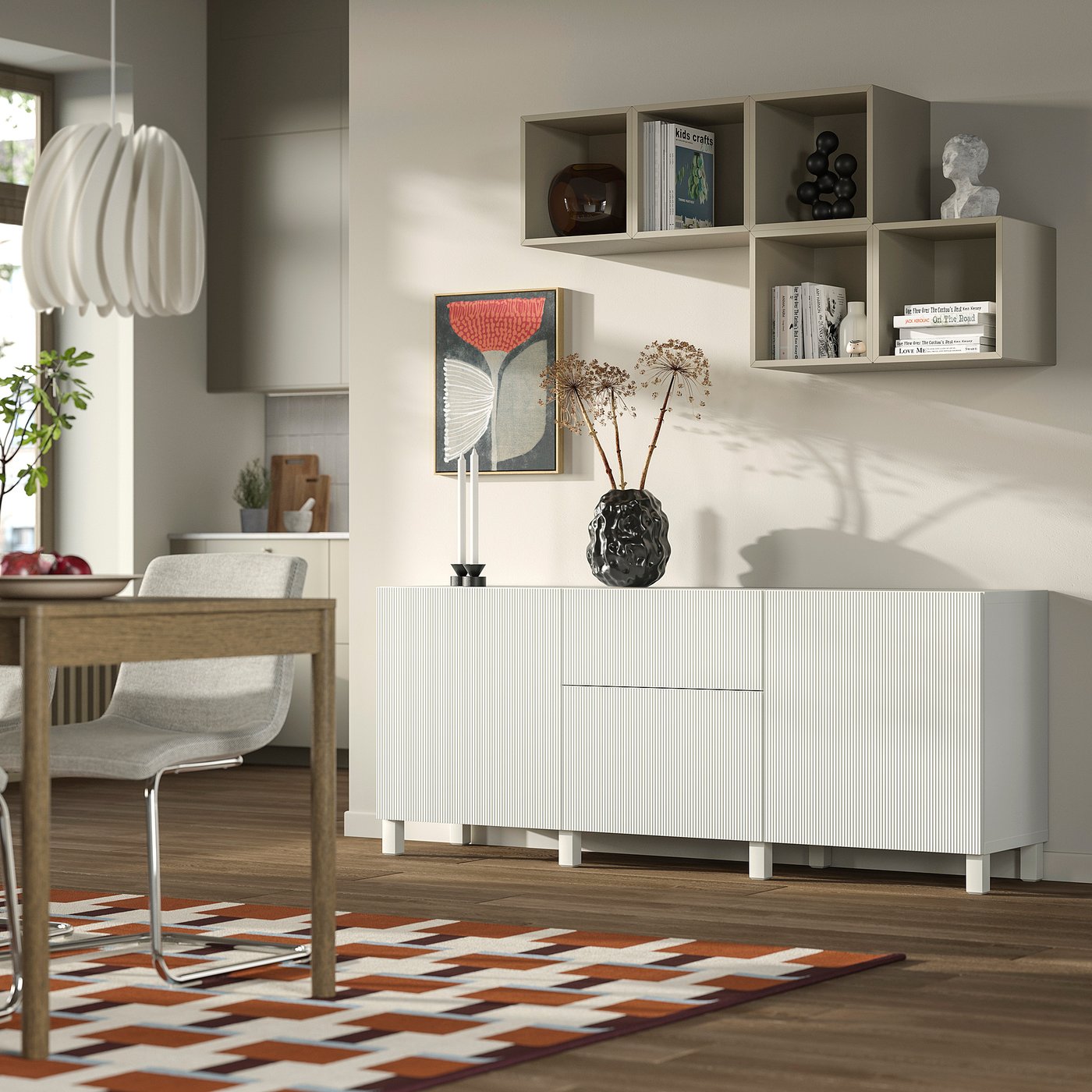 BESTÅ storage combination with drawers, Förvaltare white/Stubbarp white, 51x74x32.5 cm
