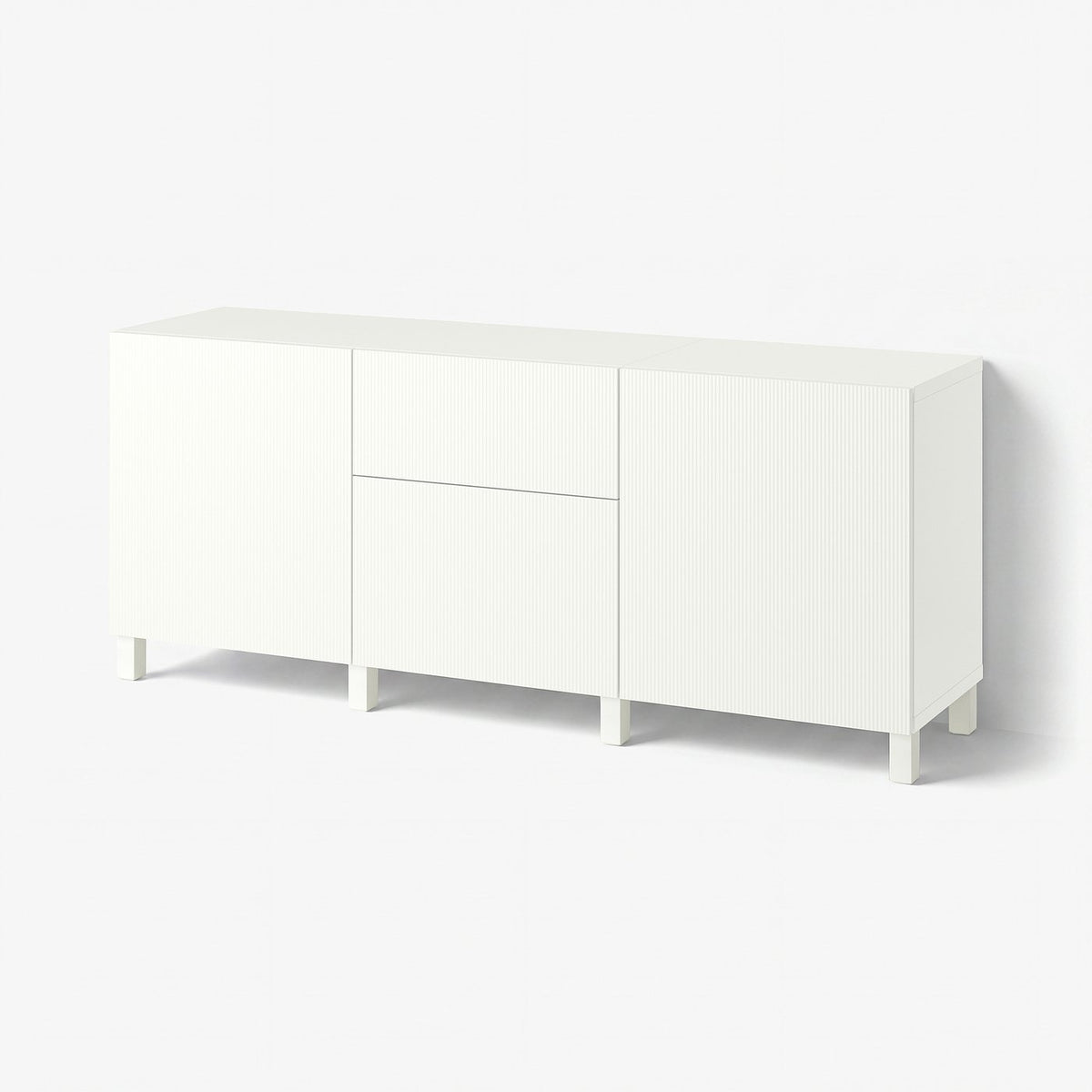 BESTÅ storage combination with drawers, Förvaltare white/Stubbarp white, 180x42x74 cm