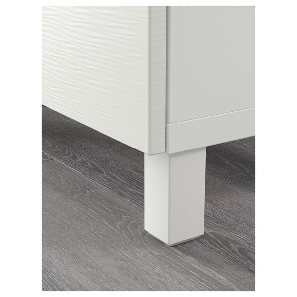 BESTÅ storage combination with drawers, Laxviken white/Selsviken high-gloss/beige, 180x42x74 cm
