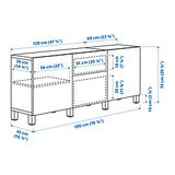 BESTÅ storage combination with drawers, Laxviken white/Selsviken high-gloss/white, 180x42x74 cm