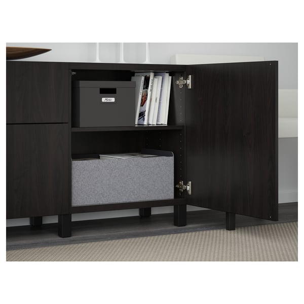 BESTÅ storage combination with drawers, black-brown/Lappviken/Stubbarp black-brown, 180x42x74 cm