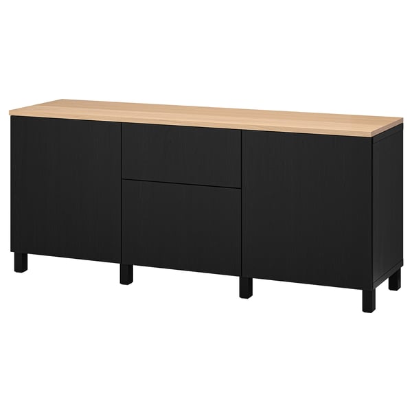 BESTÅ storage combination with drawers, black-brown/Lappviken/Stubbarp black-brown, 180x42x76 cm