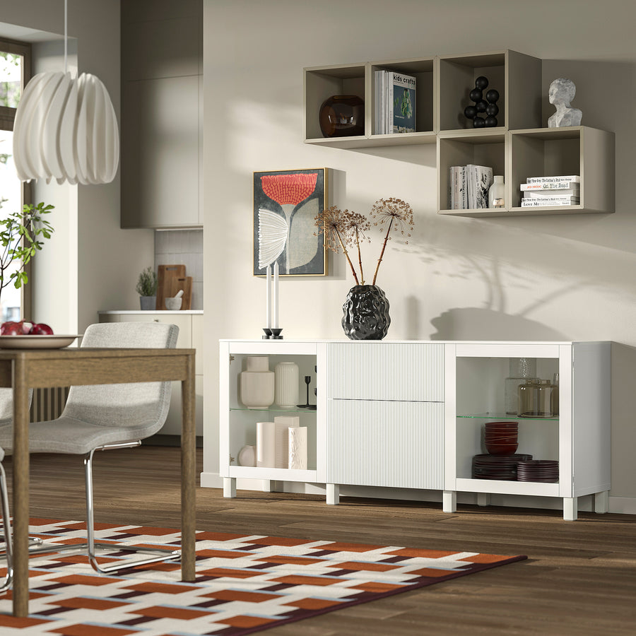BESTÅ storage combination with drawers, Sindvik white/Förvaltare white, 51.0x75.2x32.5 cm