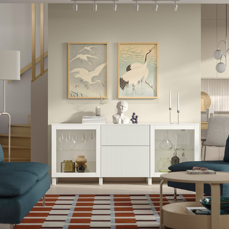 BESTÅ storage combination with drawers, Sindvik white/Förvaltare white, 180x42x75 cm