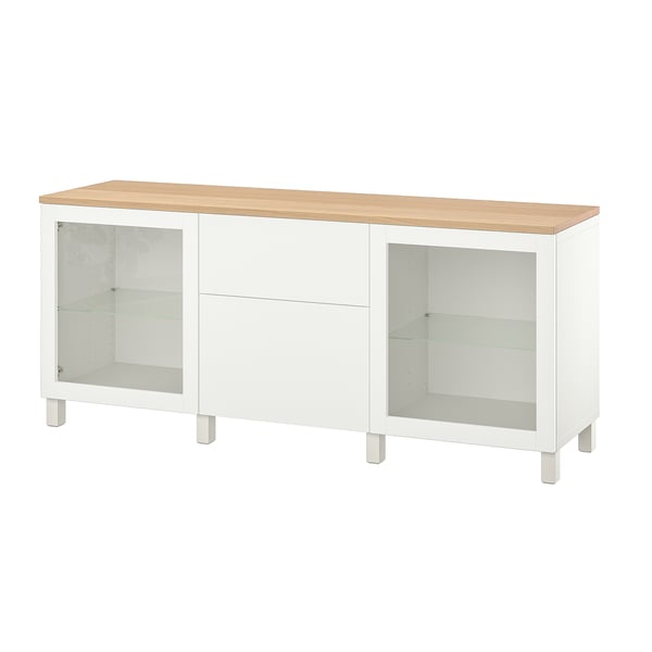 BESTÅ storage combination with drawers, Sindvik white/Lappviken/Stubbarp white, 180x42x76 cm