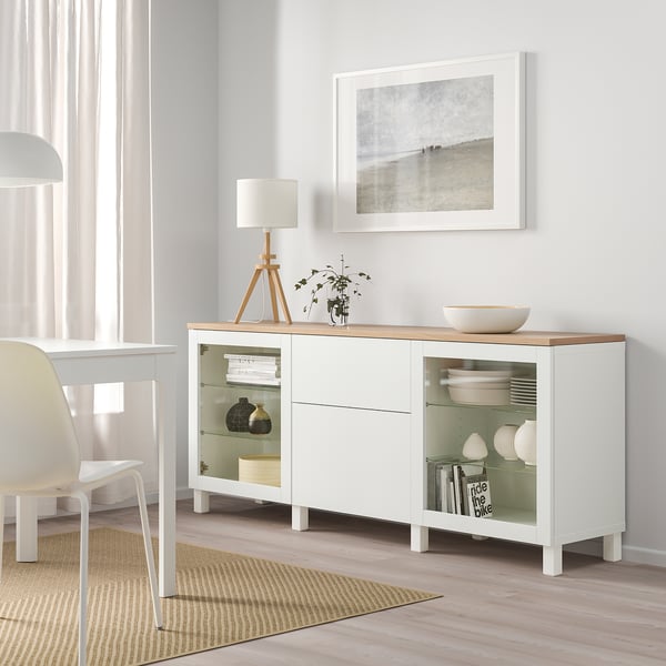 BESTÅ - BESTÅ Storage combination with drawers, Sindvik white/Lappviken/Stubbarp white, 180x42x76 cm