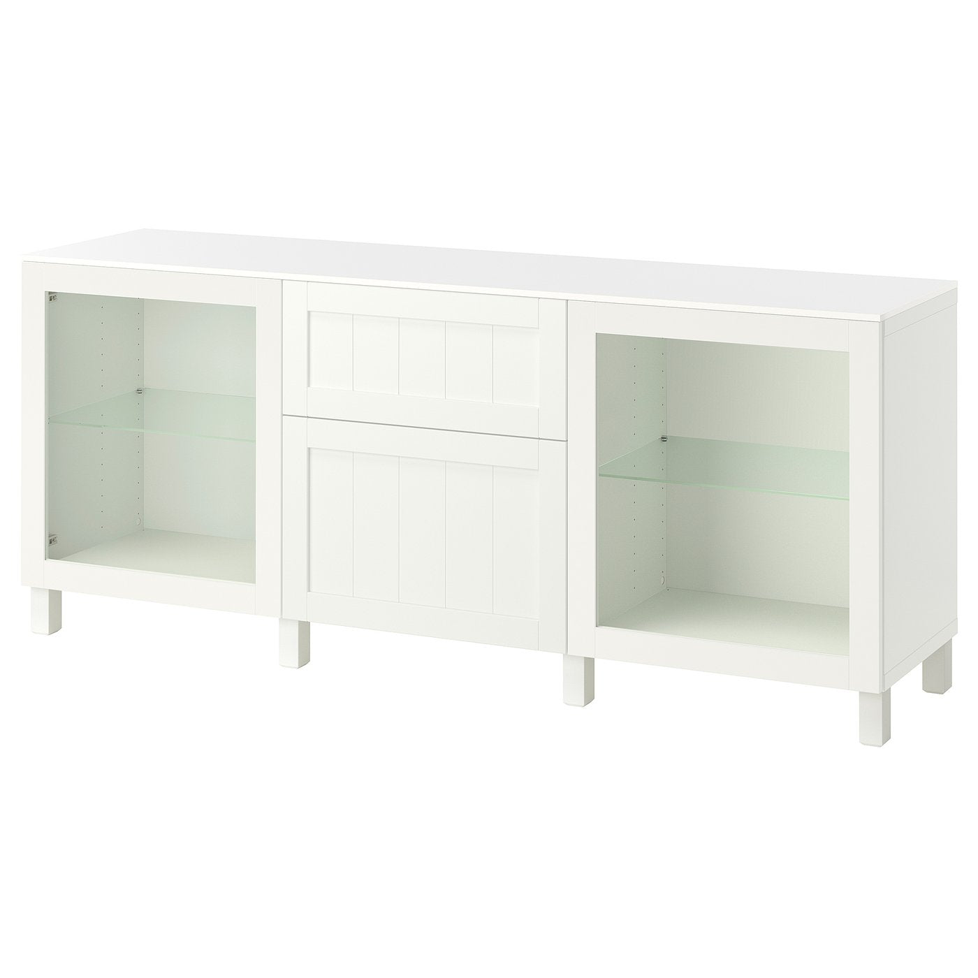 BESTÅ storage combination with drawers, Sindvik white/Pipmakare white, 180x42x75 cm